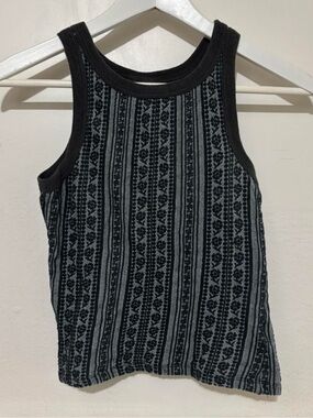 Diesel Navy Blue Patterned Ribbed Tank Top
